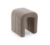 VERSA Sgabello Imbottito Beige, Design Moderno, 45x38x38 cm, Velluto e Metallo, Beige