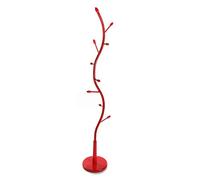 VERSA Swindon Appendiabiti da Terra in Stile Minimalista, Attaccapanni da Terra per Ingresso, con 9 Ganci o Appendiabiti, Misure (A x L x l) 185 x 32 x 32 cm, Metallo, Colore Rosso