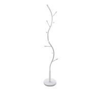 VERSA Swindon Appendiabiti da Terra in Stile Minimalista, Attaccapanni da Terra per Ingresso, con 9 Ganci o Appendiabiti, Misure (A x L x l) 185 x 32 x 32 cm, Metallo, Colore Bianco