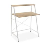 VERSA Tokio Scrivania per Computer e Scrittoio Salvaspazio, Piccolo Tavolo da Ufficio, Salotto o Studio di Casa, Misure (A x L x l) 104 x 48 x 80 cm, Legno e Metallo, Colore Bianco