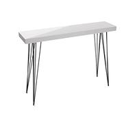 VERSA Dallas Consolle Ingresso, Tavolo Consolle, Tavolino Ingresso, Tavolo Salotto, Mobile Ingresso, Misure (A x L x l) 80 x 25 x 110 cm, Legno e Metallo, Colore Bianco