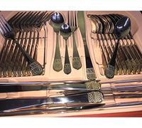 versac posate Medusa Maeander lusso acciaio inossidabile 72 pezzi Posate Set Posate Set Posate da tavola valigetta di posate, Posate da Medusa in scatola di legno (fino a esaurimento scorte)