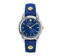 Versace, ,Accessories ,Donna ,Blu ,ONE SIZE Greca Orologio con Bracciale in Pelle e Borchie