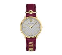Versace, ,Accessories ,Donna ,Giallo ,ONE SIZE V-Circle Orologio Donna in Pelle Rossa