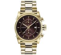 Versace, ,Accessories ,Uomo ,Giallo ,ONE SIZE Crono Urban Oro Acciaio Inox Marrone Quadrante