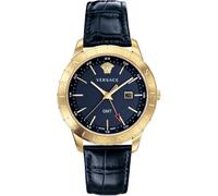 Versace, ,Accessories ,Uomo ,Giallo ,ONE SIZE Univers GMT blu oro orologio in pelle