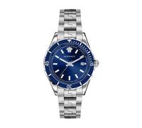 Versace, ,Accessories ,Uomo ,Grigio ,ONE SIZE Elegante Quadrante Blu Orologio in Acciaio Inossidabile