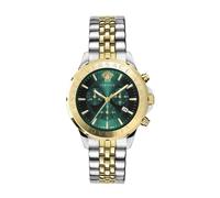 Versace - Orologio Da Polso Da Uomo Al Quarzo Moda Bracciale E Cassa In Acciaio Inox Di Colore Grigio Quadrante Analogico Verde - VEV602023
