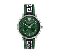 Versace, ,Accessories ,Uomo ,Multicolore ,ONE SIZE Quadrante Verde Militare Orologio in Pelle