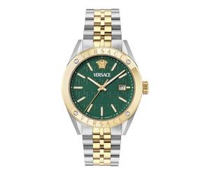 Versace Athletic Collection Orologio da uomo di lusso con cinturino bicolore e cassa con quadrante verde