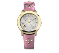 Versace Audrey VELR01219 - Orologio da polso da donna, 38 mm, con borchie dorate sul cinturino in pelle