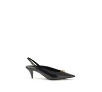 Versace Black Leather Mid Heel Pumps - EU36/US6