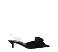 Versace Black Satin Flat Sandals - EU38.5/US8.5