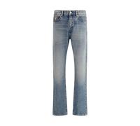 Versace Blue Cotton Straight-Leg Jeans - 34