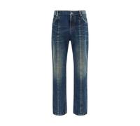 Versace Blue Cotton Straight-Leg Jeans - W32