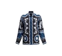 Versace Blue Silk Pattern Shirt - IT48 | M