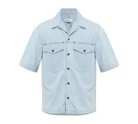 Versace - Camicia in Cotone Denim con Logo Ricamato - - Shirts - Uomo - Blu - XL
