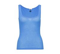 Versace - Canotta in lana a coste ricamata - - Tops - Donna - Blu - XS