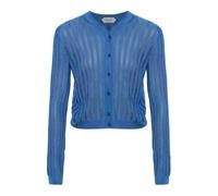 Versace - Cardigan in Maglia a Coste a Rete di Viscosa - - Knitwear - Donna - Blu - S