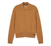 Versace - Cardigan in Seta e Cotone a Maglia Polo - - Knitwear - Uomo - Marrone - L