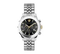Versace - Cronografo Firma Acciaio Quadrante Nero Orologio - - Accessories - Uomo - Grigio - ONE SIZE
