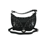 Versace Elegant Black Leather Hobo Shoulder Bag