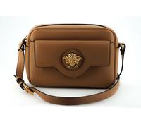 Versace Elegant Brown Leather Camera Case Shoulder Bag