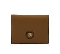 Versace Elegant Compact Leather Wallet in Brown