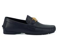 Versace Elegant Navy Blue Calf Leather Loafers - EU39/US6
