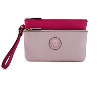 Versace Elegant Pink Leather Pouch Clutch