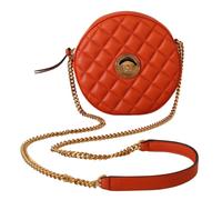Versace Elegant Round Nappa Leather Crossbody Bag
