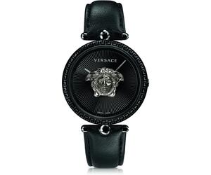 Versace - Empire Orologio in pelle nera al quarzo - - Accessories - Donna - Nero - ONE SIZE