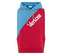 Versace - Felpa con cappuccio senza maniche in cotone ricamato - - Sweatshirts & Hoodies - Uomo - Rosso - L