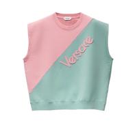 Versace - Felpa girocollo a maniche corte in cotone ricamato - - Sweatshirts & Hoodies - Donna - Multicolore - M
