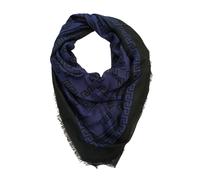 Versace Foulard Stola Pashmina Scialle Misto Cashmere Nero Donna