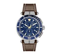 Versace - Greca Chrono Orologio Uomo Pelle Marrone - - Accessories - Uomo - Grigio - ONE SIZE