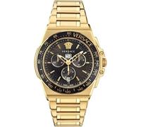 Versace Greca Extreme Chrono VE7H00623 Men's Watch - Gold-Tone Stainless Steel, Black Dial, 45mm