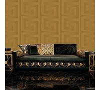 Versace Greco Chiave Parati & Bordo Lusso Design Lucido Vinile Geometrico Maze