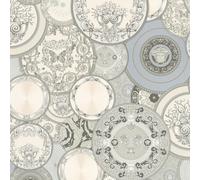 Versace III Les Etoiles De La Mer Piatto Wallapaper - Multi Argento Bianco