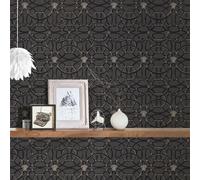 Versace IV La Scala Del Palazzo Metallico Parati 37049-4 Nero/Argento Lusso