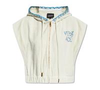 Versace, ,Jackets ,Donna ,Bianco ,2XS Gilet con cappuccio