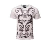 Versace Jeans Couture Baroque T-Shirt L XXL Uomo Bianco Grigio Stampa...