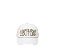 Versace Jeans Couture cappello con visiera logo ricamato bianco oro UNI