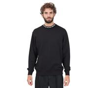 VERSACE JEANS COUTURE Felpa Girocollo Nera da Uomo con Stampa Logo Lettering M