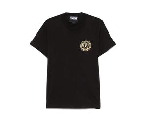 Versace Jeans Couture - Magliette Nera con Girocollo e Maniche Corte - - Tops - Uomo - Nero - 2XL