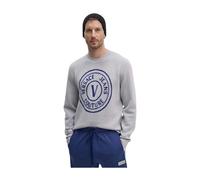 Versace Jeans Couture - Maglione Girocollo con V-Emblem - - Knitwear - Uomo - Grigio - L