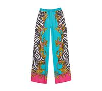 Versace Jeans Couture - Pantaloni Zebra Barocco Ampia Gamba - - Trousers - Donna - Multicolore - M