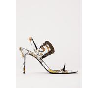 VERSACE JEANS COUTURE Sandalo Emily Baroque in vernice stampata 35 Bianco