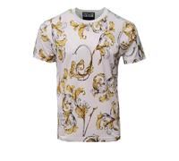 Versace Jeans Couture T-Shirt Barocco Uomo Barocco Oro Bianco Top XS S M L...