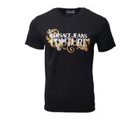Versace Jeans Couture T-Shirt Logo Barocco Uomo Nero Oro Top Taglia S M L XL